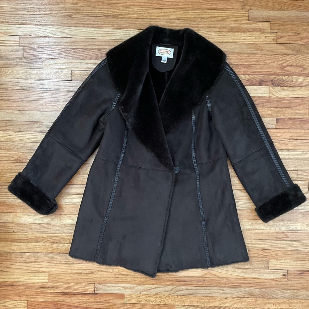 TALBOTS Brown Faux Suede Coat